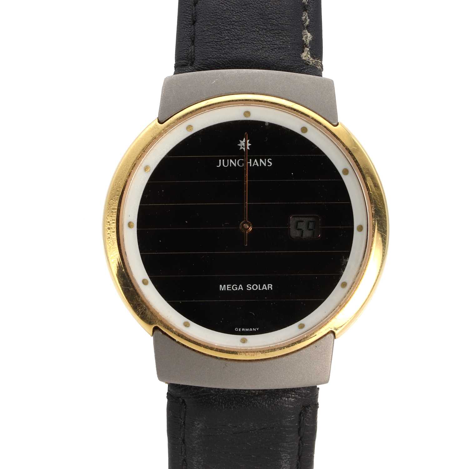 Lot 1455 - A Junghans wristwatch, a Dunhill lighter and two silver keyrings