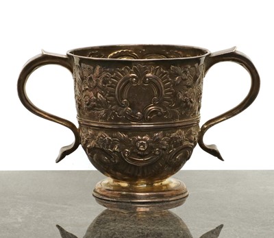 Lot 8 - A silver twin-handled loving cup