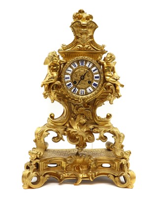 Lot 130 - A French ormolu mantel clock