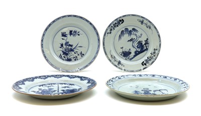 Lot 73 - Four Dutch blue and white delft plates