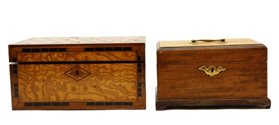 Lot 194 - A Victorian ash and specimen wood parquetry box