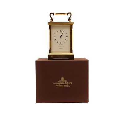 Lot 135 - A Garrard & Co brass carriage timepiece