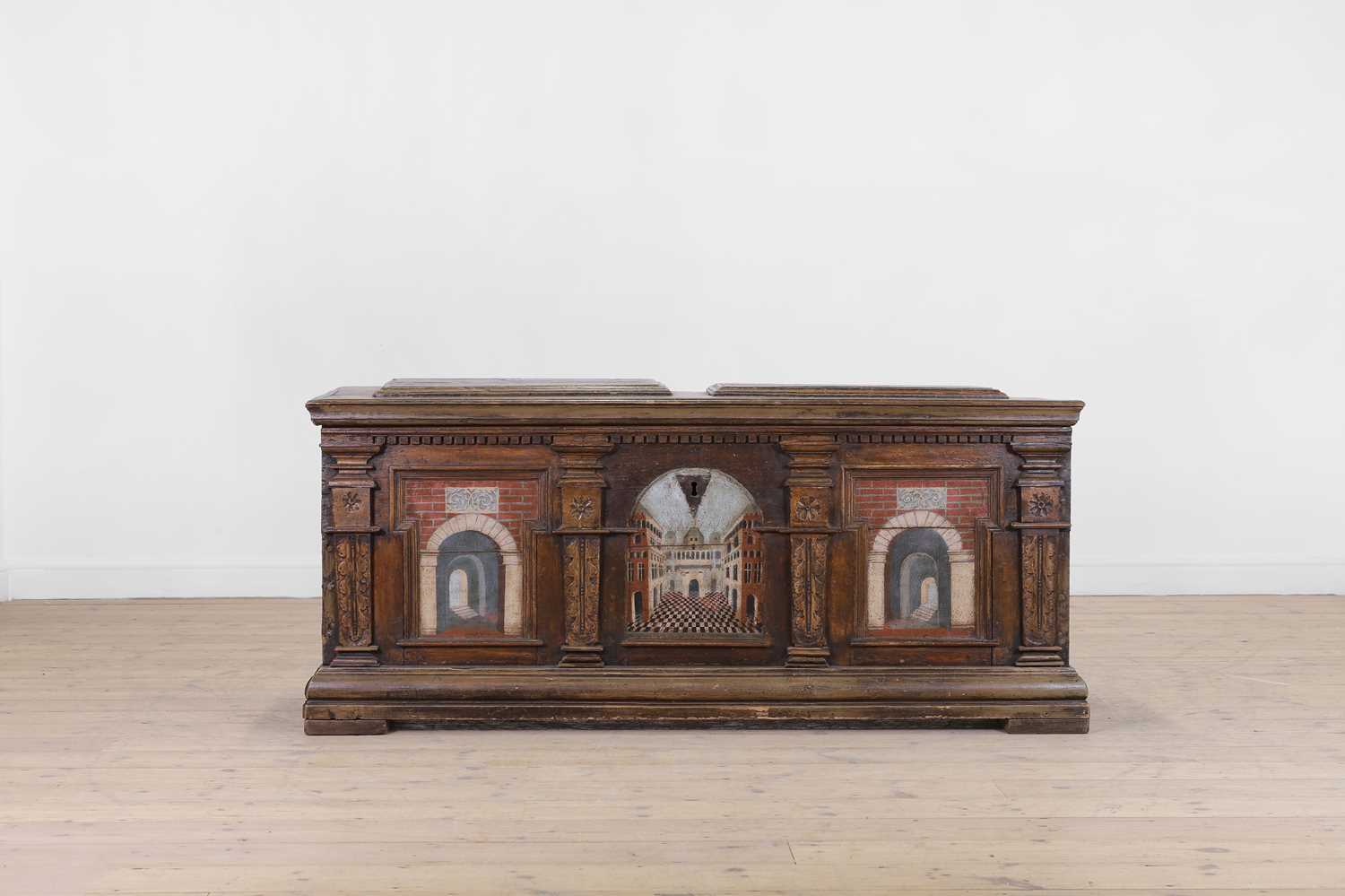 Lot 21 - A painted pine cassone