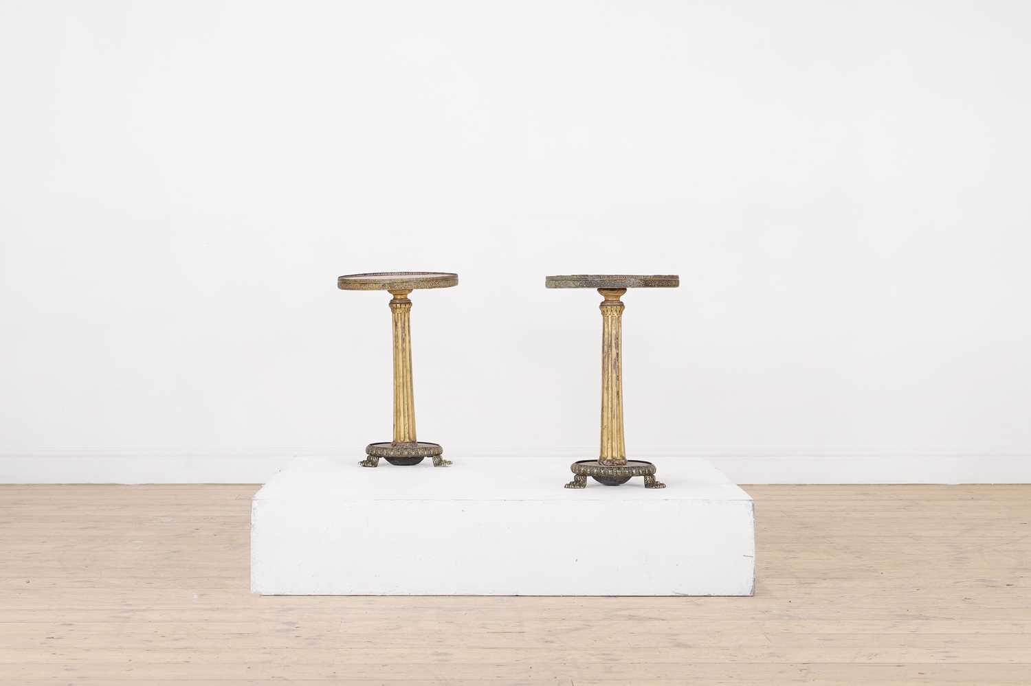 Lot 503 - A pair of giltwood and brass side tables