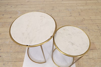 Lot 498 - A pair of gilt-metal and marble side tables