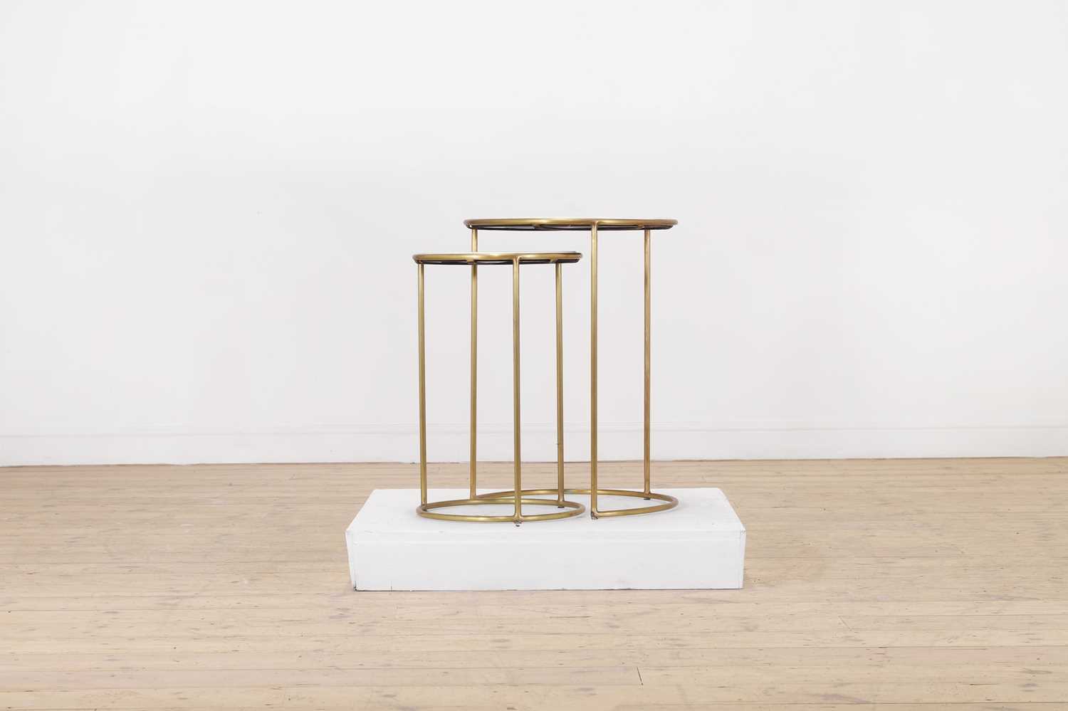 Lot 498 - A pair of gilt-metal and marble side tables