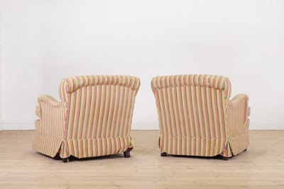 Lot 501 - A pair of beech-framed armchairs