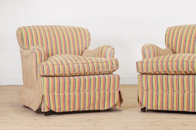 Lot 501 - A pair of beech-framed armchairs