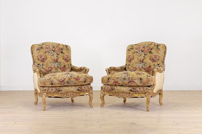Lot 518 - A pair of Louis XV-style armchairs