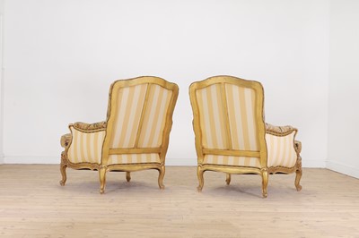 Lot 518 - A pair of Louis XV-style armchairs