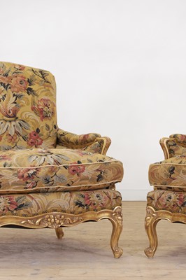 Lot 518 - A pair of Louis XV-style armchairs