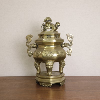 Lot 120 - A Chinese brass incense burner