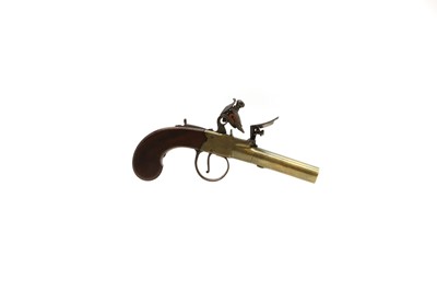 Lot 85 - A brass box lock pistol