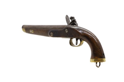 Lot 84 - A 13 bore Belgian 'sea service' flintlock pistol