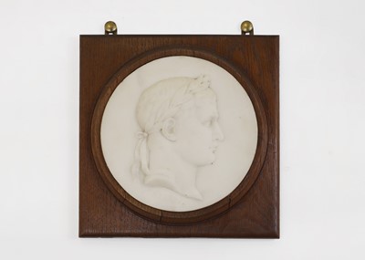 Lot 233 - A relief-carved marble panel of Napoleon