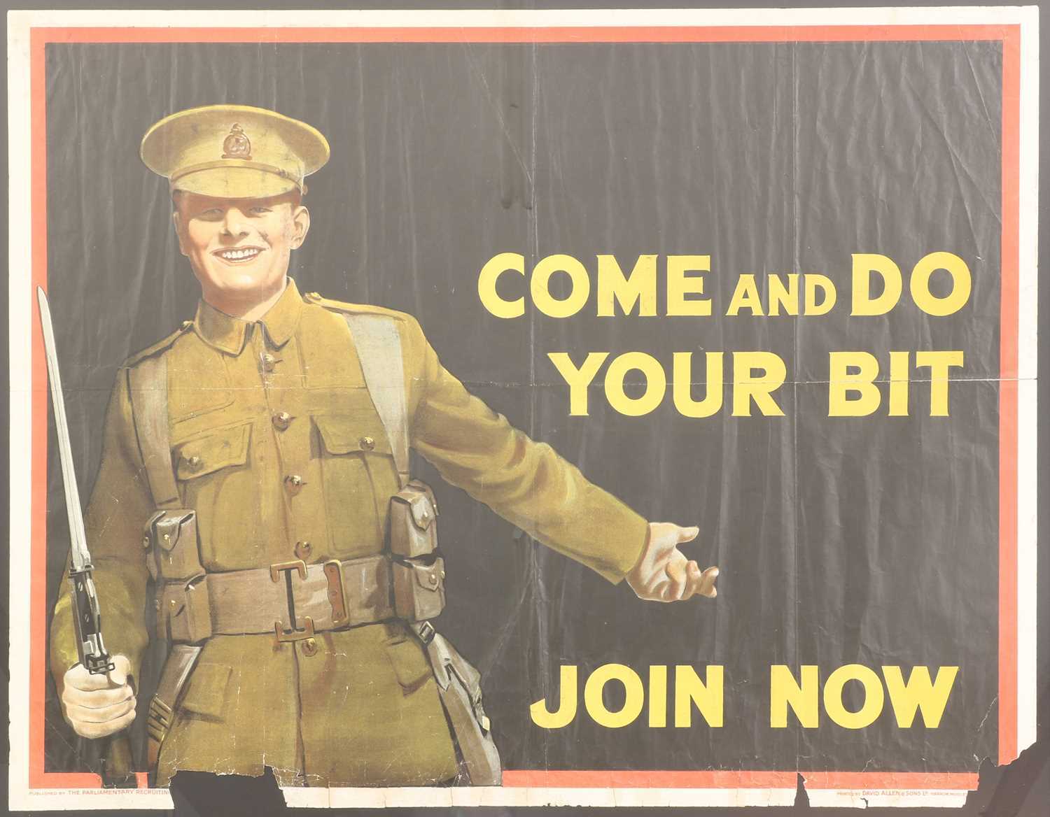 Lot 503 - A large WWI Parliamentary recruitment poster,