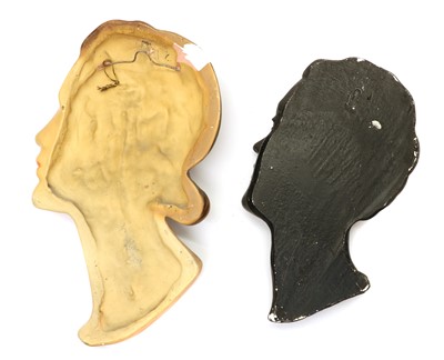 Lot 70 - Two Art Deco painted plaster wall masks