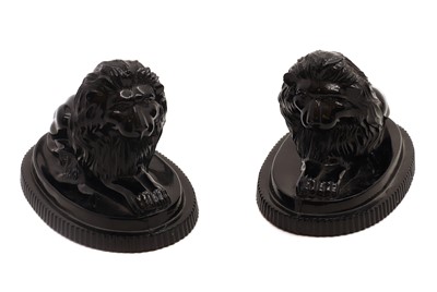 Lot 112 - Two pairs of John Derbyshire pressed glass lions