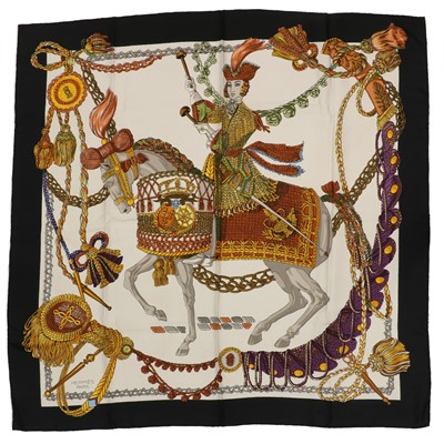 Lot 1567 - A Hermes scarf, Le Timbailer
