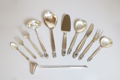 Lot 134 - A Georg Jensen 'Acorn' pattern flatware service