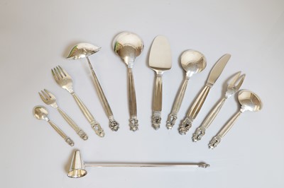 Lot 134 - A Georg Jensen 'Acorn' pattern flatware service