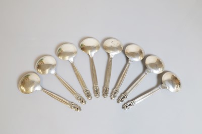 Lot 134 - A Georg Jensen 'Acorn' pattern flatware service