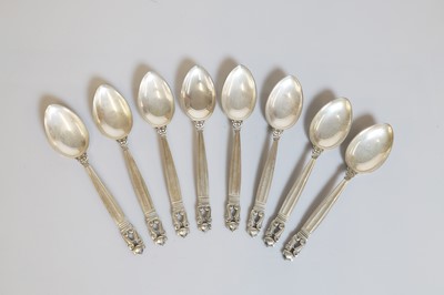 Lot 134 - A Georg Jensen 'Acorn' pattern flatware service
