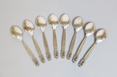 Lot 134 - A Georg Jensen 'Acorn' pattern flatware service