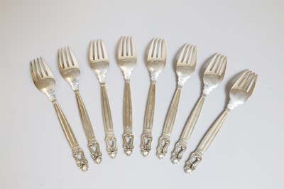 Lot 134 - A Georg Jensen 'Acorn' pattern flatware service