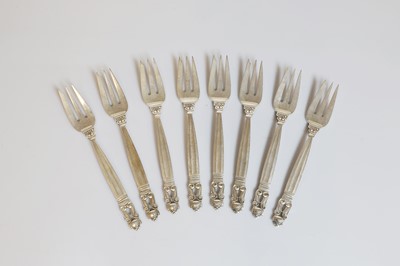 Lot 134 - A Georg Jensen 'Acorn' pattern flatware service