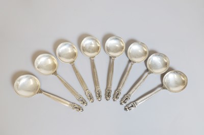 Lot 134 - A Georg Jensen 'Acorn' pattern flatware service