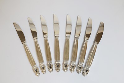 Lot 134 - A Georg Jensen 'Acorn' pattern flatware service