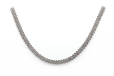 Lot 214 - 18ct white gold panther link necklace