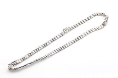 Lot 214 - 18ct white gold panther link necklace