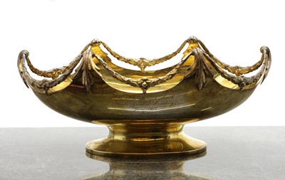 Lot 12 - A silver gilt pedestal bowl