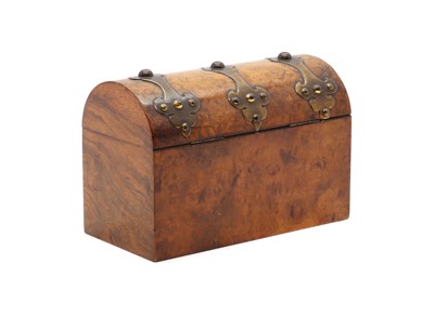 Lot 331 - A burr walnut and brass-mounted stationary casket