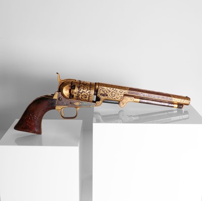 Lot 202 - A koftgari-decorated .36 Colt Model 1851 Navy six-shot revolver