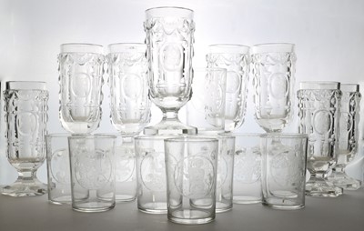 Lot 260A - A collection of eight engraved ale glasses