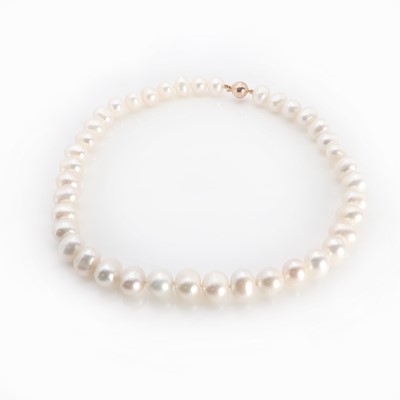 Lot 1217 - A single row cultured freshwater pearl necklace