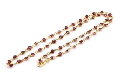 Lot 83 - A gold spectacle set ruby necklace