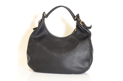 Lot 328 - A Prada black leather shoulder bag