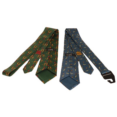 Lot 1559 - Two Hermes silk ties