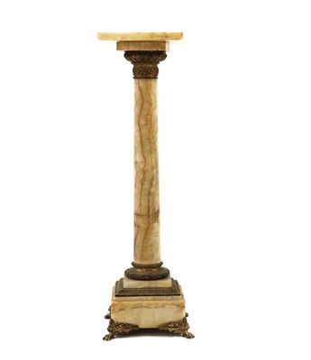 Lot 498 - An alabaster pedestal