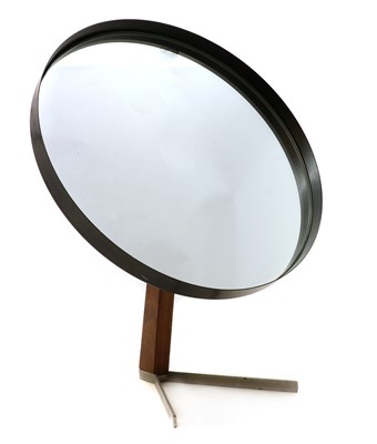 Lot 339 - A teak and enamelled table mirror