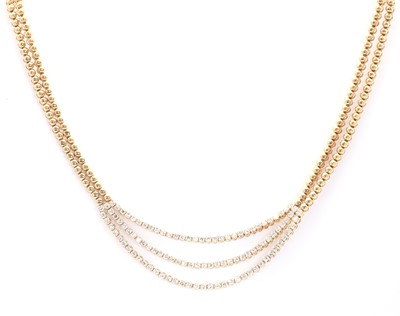 Lot 125 - A gold diamond set festoon necklace