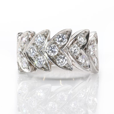 Lot 136 - An 18ct gold diamond set dress ring, by Asprey