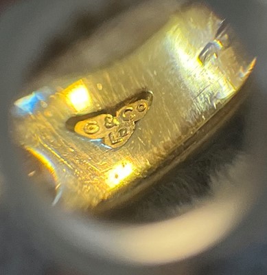 Lot 70 - An 18ct gold and diamond five row bombé ring, by Garrard & Co.