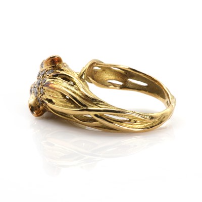 Lot 63 - An 18ct gold diamond set panther ring, by Garrard & Co.