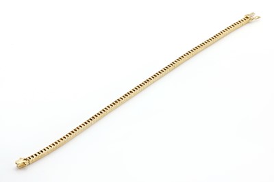 Lot 82 - A ruby and diamond bracelet in 18ct gold, by Mappin & Webb