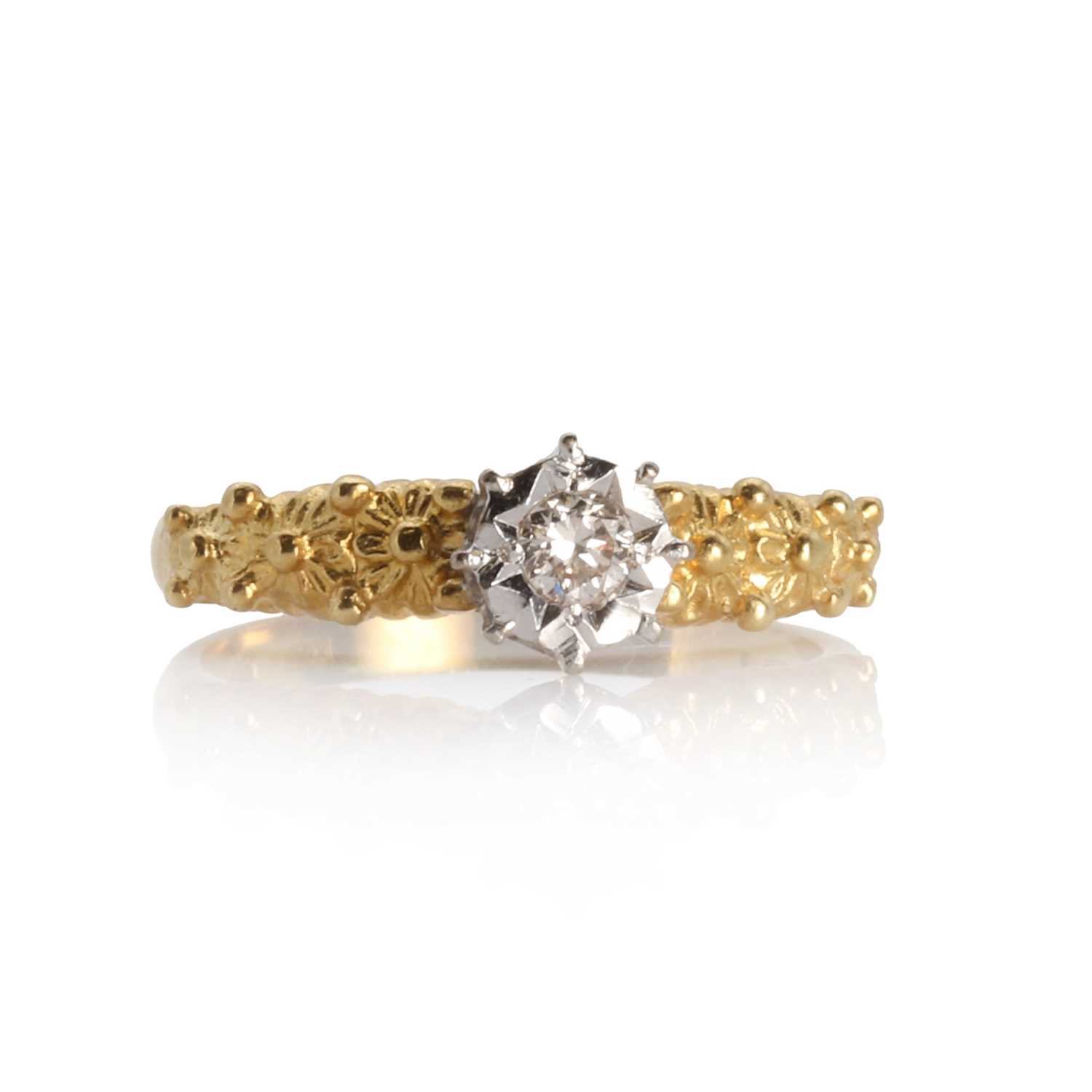 Lot 1063 - An 18ct gold single stone diamond ring